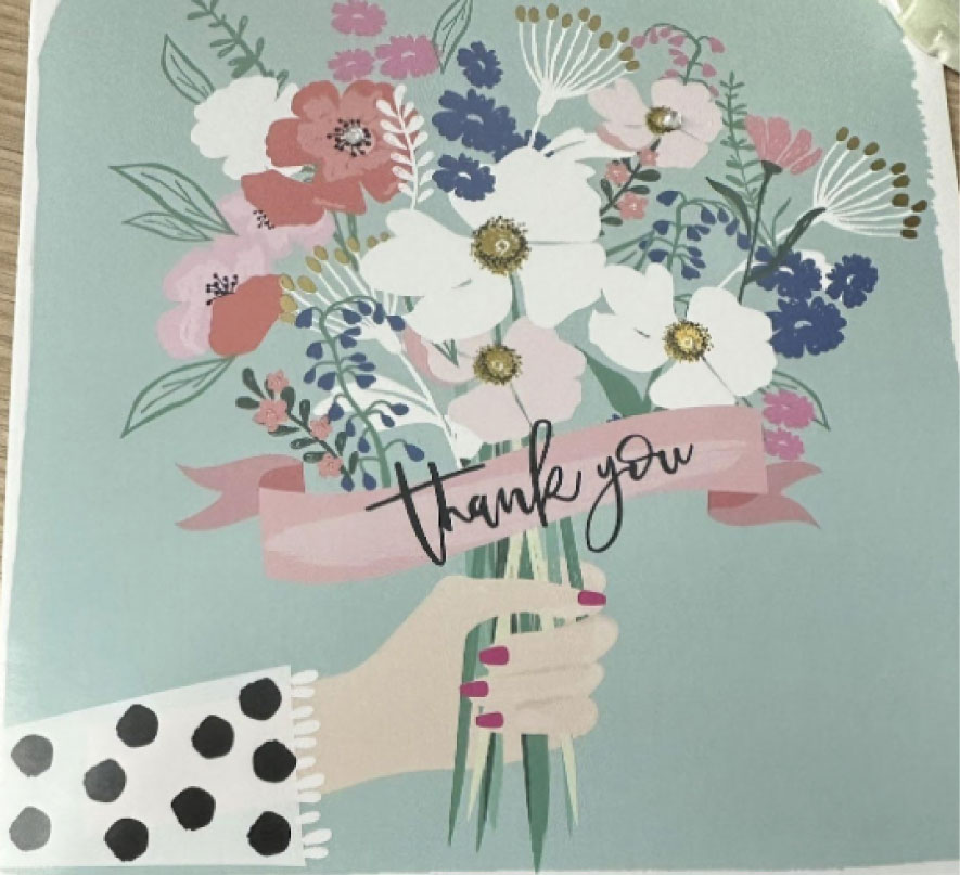 Patient thank-you card – Spinal Surgery – 2023