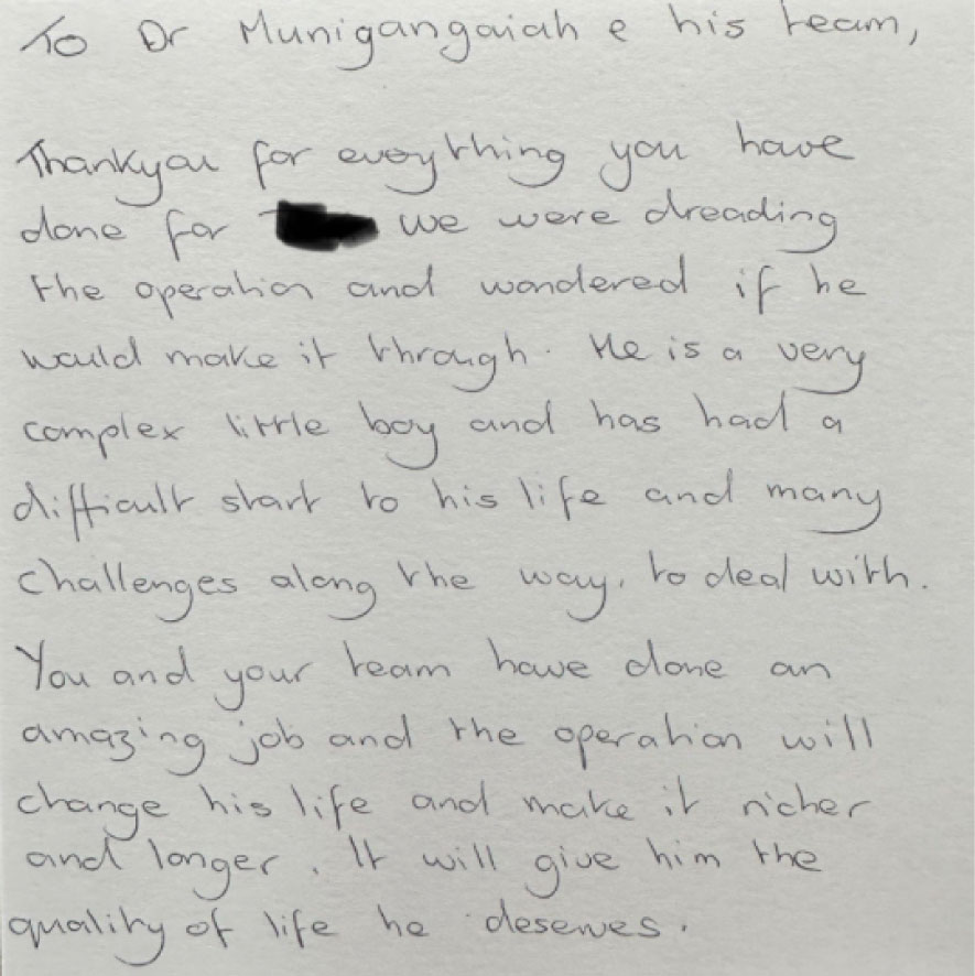 Patient thank-you card – Neuromuscular Scoliosis