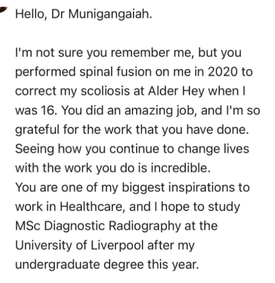 Patient thank-you card – Scoliosis Surgery – 2020