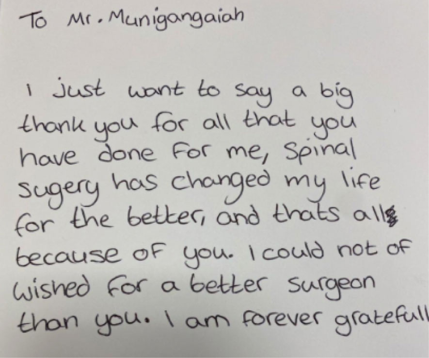 Patient thank-you card – Scoliosis Surgery – 2021