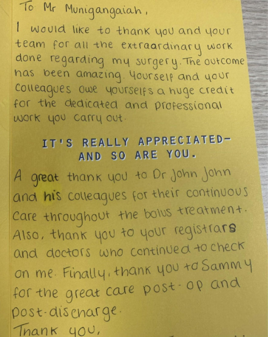Patient thank-you card – Scoliosis Surgery – 2023